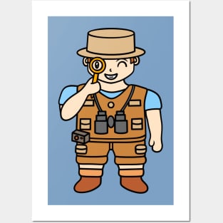 Chibi archaeologist boy Posters and Art